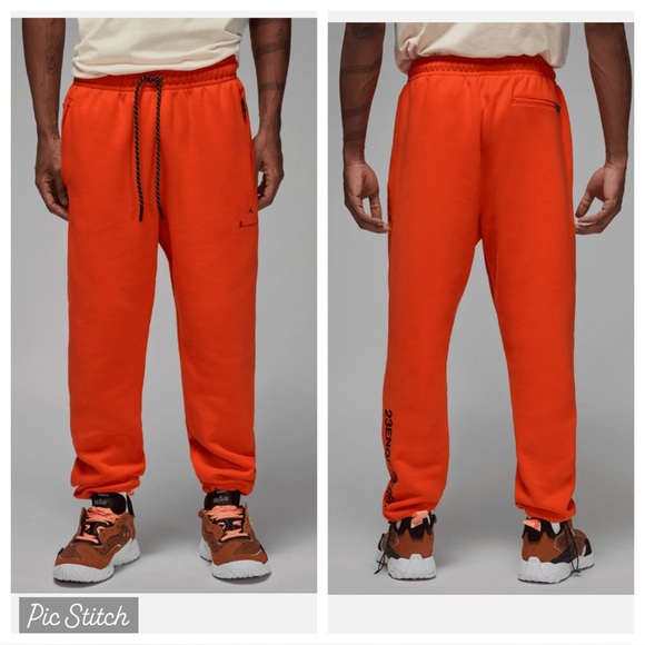 Air Jordan 23 Engineered Fleece Pants Joggers Size M Orange DQ8088-891 M w flaw - Picture 1 of 14